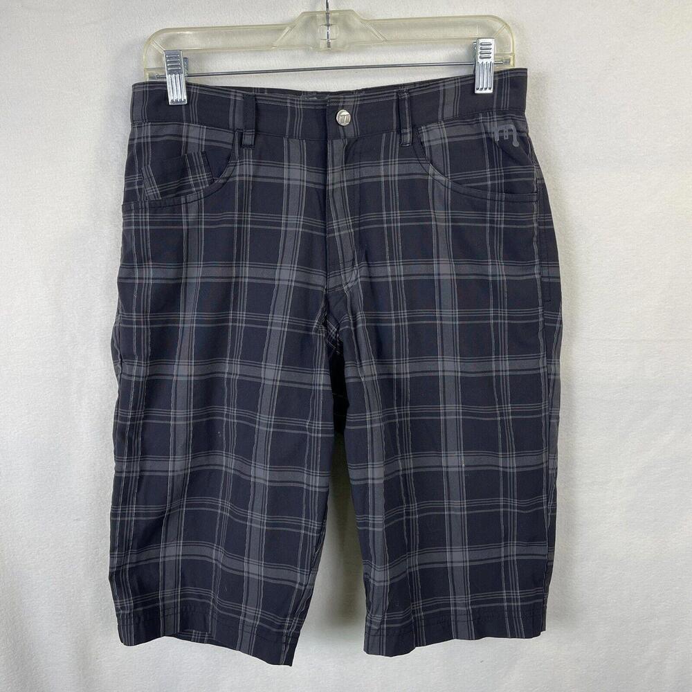 Novara Cycling Shorts Mens Size 30  Plaid Black Padded Mountain Bike Riding
